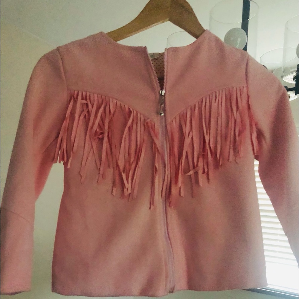 Western pink little girls jacket , Sizes small to large. Zips in front